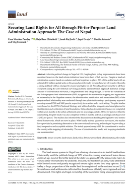 Download/Full-Report-ﬁt-For-Purpose-Land-Administration-A-Country-Level- Implementation-Strategy-For-Nepal/?Wpdmdl=12829&Ind=0 (Accessed on 2 July 2021)