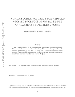 A Galois Correspondence for Reduced Crossed Products of Unital Simple C