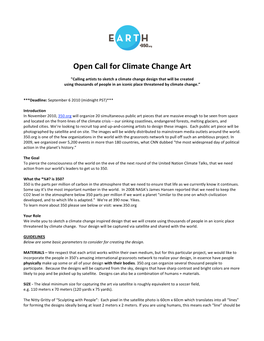 Open Call for Climate Change Art