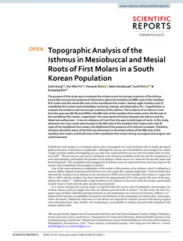 Topographic Analysis of the Isthmus in Mesiobuccal and Mesial Roots Of