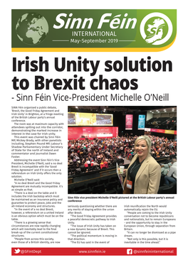 Irish Unity Solution to Brexit Chaos - Sinn Féin Vice-President Michelle O’Neill