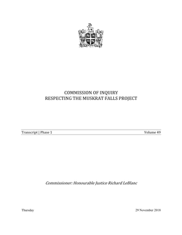 Commission of Inquiry Respecting the Muskrat Falls Project