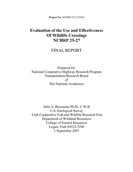 NCHRP 25-27 Final Report 2007