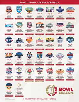 2020-21 Bowl Season Schedule