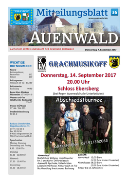 Mitteilungsblatt Auenwald