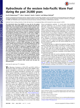 Hydroclimate of the Western Indo-Pacific Warm Pool During the Past 24,000 Years