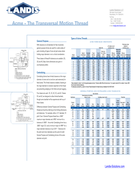 The Transversal Motion Thread E-Mail: Info@Landis-Solutions.Com