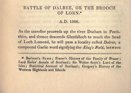 Battle of Dalree, Or the Brooch of Lorn.*