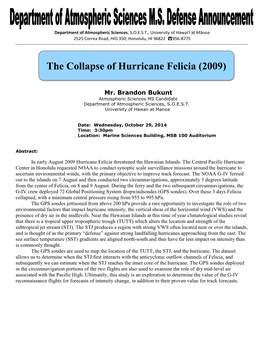 The Collapse of Hurricane Felicia (2009)