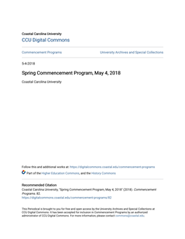 Spring Commencement Program, May 4, 2018