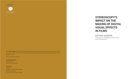 Stereoscopy's Impact on the Making of Digital Visual Effects in Films