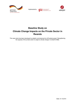 Baseline Study on Climate Change Impacts on the Private Sector in Rwanda