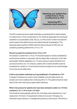 L-T3) to Levothyroxine (L-T4