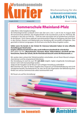 Amtsblatt Mitteilungsblatt Der Verbandsgemeinde Landstuhl Seite 2 Ausgabe 29/2020 - Mittwoch, 15