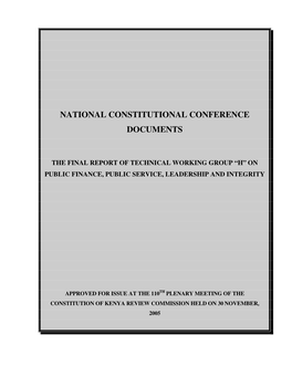 National Constitutional Conference Documents