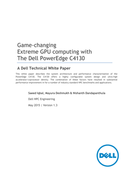 Game-Changing Extreme GPU Comuting with Dell Poweredge