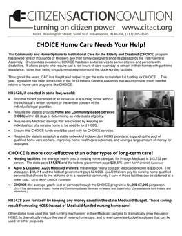 CHOICE Home Care Needs Your Help!