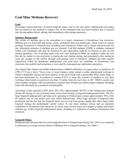 Coal Mine Methane Recovery