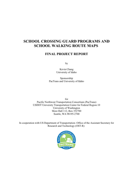 School Crossing Guard Programs and School Walking Route Maps