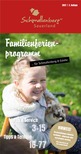 Familienferien- Programm