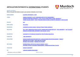 ARTICULATION PATHWAYS for INTERNATIONAL STUDENTS