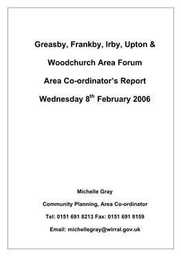 Greasby, Frankby, Irby, Upton & Woodchurch Area Forum Area Co