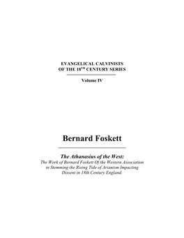 Bernard Foskett ______