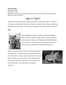 Liger Or Tigon?