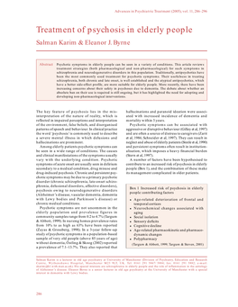 Treatment of Psychosis in Elderly People Salman Karim & Eleanor J