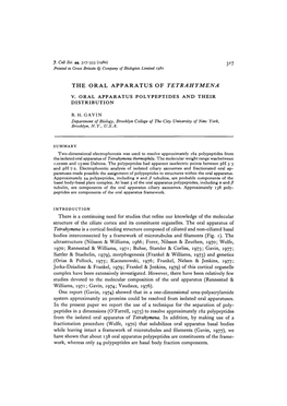 The Oral Apparatus of Tetrahymena V