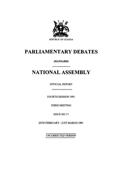 Parliamentary Debates National Assembly