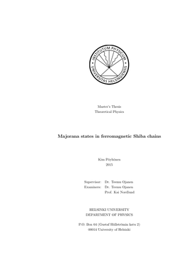 Majorana States in Ferromagnetic Shiba Chains