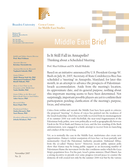 Middle East Brief 21