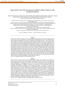 Fire Effect on the Seasonal Forest Structure in the Cerrado Biome