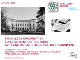 Knowledge Organisation for Digital Infrastructures (Applying Dahlberg's Icc in a Lod Environment)