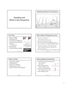 Sampling and Monte-Carlo Integration