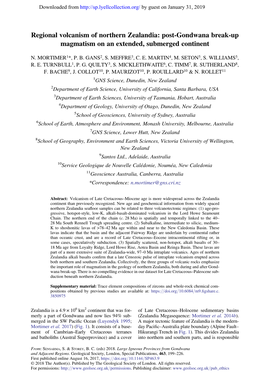 Regional Volcanism of Northern Zealandia: Post-Gondwana Break-Up Magmatism on an Extended, Submerged Continent