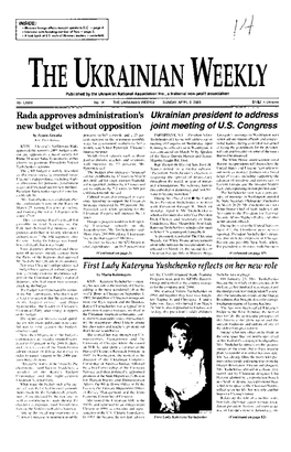 Ukrainian Summer Please Allow Me to Begin by First Rec– Ognizing the Ukrainian Canadian (Continued on Page 17) Appears May 1 in the Ukrainian Weekly