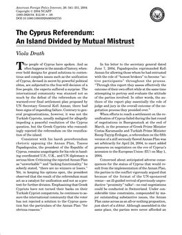 The Cyprus Referendum: an Island Divided by Mutual Mistrust