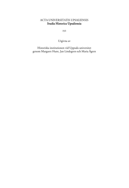 ACTA UNIVERSITATIS UPSALIENSIS Studia Historica Upsaliensia 252 Utgivna Av Historiska Institutionen Vid Uppsala Universitet Geno