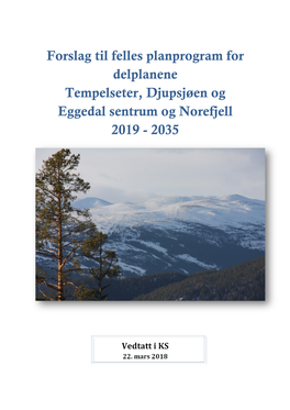 Forslag Til Felles Planprogram for Delplanene Tempelseter, Djupsjøen Og Eggedal Sentrum Og Norefjell 2019 - 2035