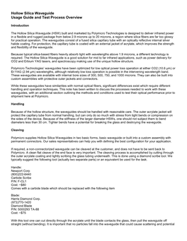 Hollow Silica Waveguide Usage Guide and Test Process Overview