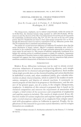 Crystal-Chemical Characterization of Omphacites1