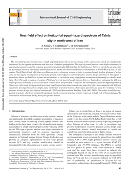 Near Field Effect on Horizontal Equal-Hazard Spectrum of Tabriz City in North-West of Iran J