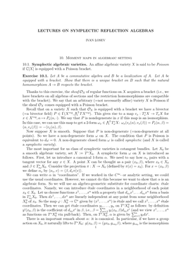 10. Moment Maps in Algebraic Setting 10.1