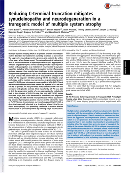 Reducing C-Terminal Truncation Mitigates Synucleinopathy and Neurodegeneration in a Transgenic Model of Multiple System Atrophy