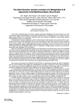 The Athol Syncline: Tectonic Evolution of a Westphalian A-B Depocentre in the Maritimes Basin, Nova Scotia