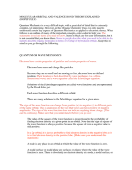 Molecular Orbital and Valence Bond Theory Explained (Hopefully)