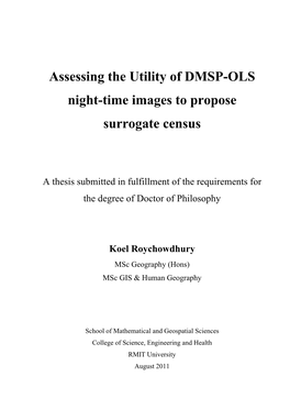 Assessing the Utility of DMSP-OLS Night-Time Images to Propose Surrogate Census