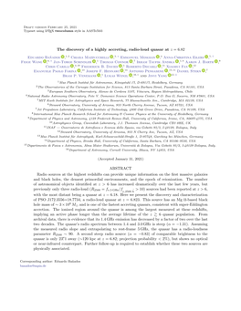 The Discovery of a Highly Accreting, Radio-Loud Quasar at Z = 6.82